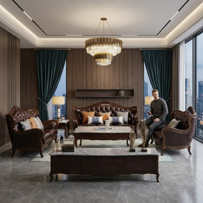 Luxe bankstel 3+1 zits set fauteuil banken zitkamer