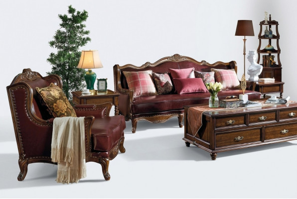 Klassieke leren Chesterfield Barok Rococo bankstel 3+1