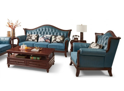 Chesterfield Klassieke leren zithoek Barok Rococo bankstel 3+1