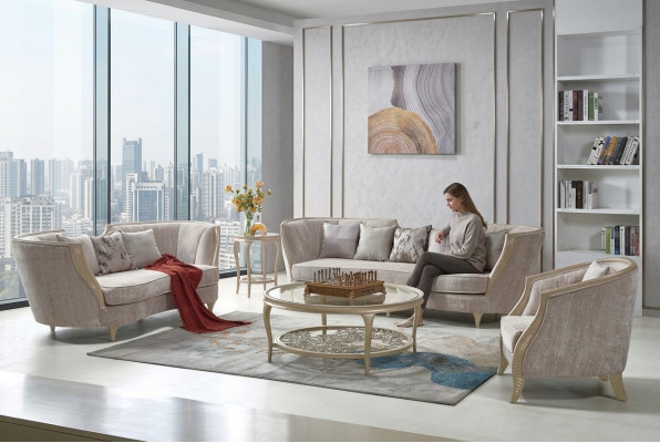 Luxe bankstel Hotel meubilair Bank Bank Elegant Stijl Stoffen bank