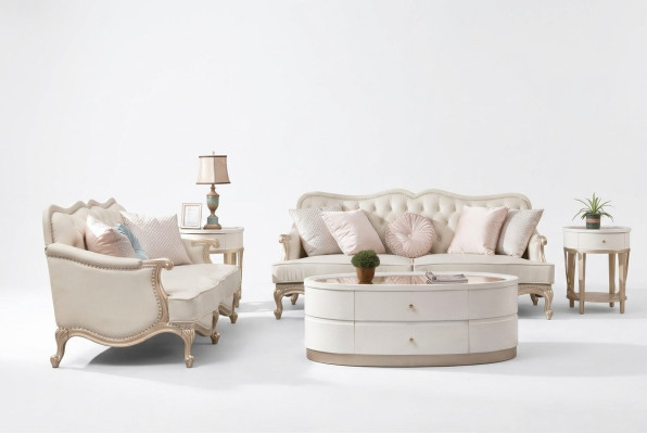 Klassieke Chesterfield bank 3+2 zits bank bankstellen meubels Beige