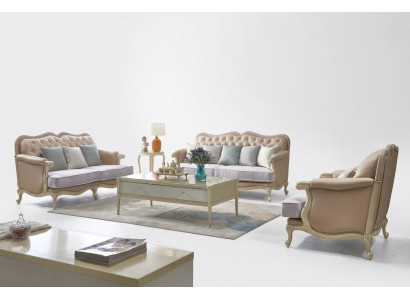Rosa meubelbankstel bank 3 2 1 zits woonkamer design 3-delig.