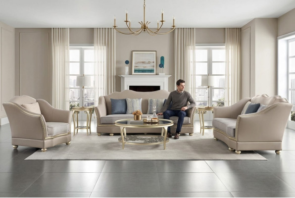 Sofa set 3+2+1 designbank banken zithoek set gestoffeerde bank
