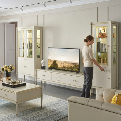 Ontwerp woonkamer wand dressoir 2x kast rtv laag dressoir dressoir 3-delige set.