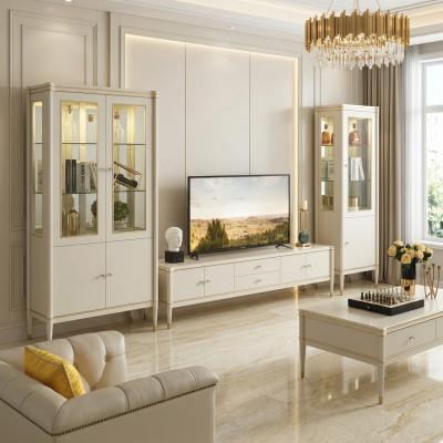 Ontwerp woonkamer wand dressoir 2x kast rtv laag dressoir dressoir 3-delige set.
