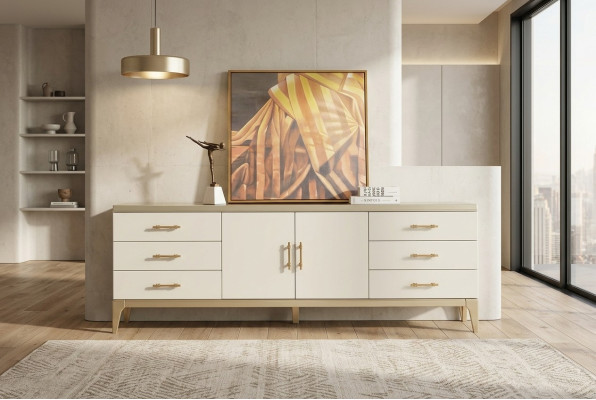 Sideboard Ladenkast Ontwerper Luxe Kasten Hout Wit Ladenkast Kast