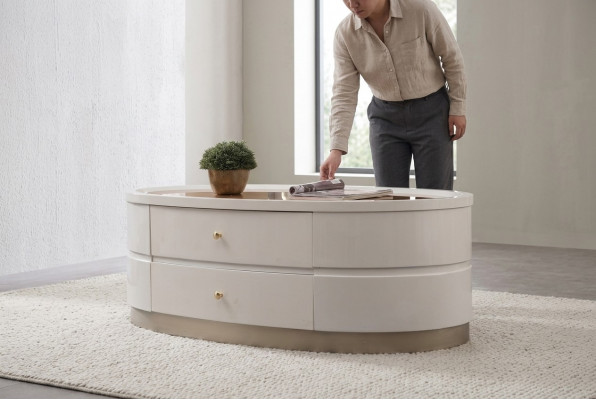 Koffietafel bijzettafels woonkamer hout salontafel design wit.