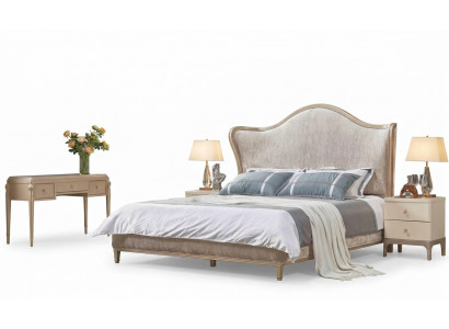 Luxe Modern Bed 2x Nachtkastjes Bedden Hout Bedframe Slaapkamer Zilver Nieuw