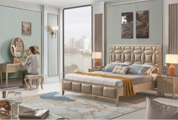 Bekleding Beige Tweepersoonsbedden Bed Bedden Tweepersoonsbed Slaapkamer