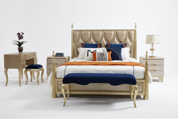 Ontwerp slaapkamer bed luxe dubbele bedden hout modern gestoffeerde meubels 180x200cm