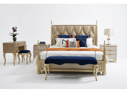 Ontwerp slaapkamer bed luxe dubbele bedden hout modern gestoffeerde meubels 180x200cm