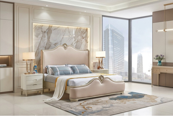 Bed frame Bed double bed frame Beige bed furniture Double beds