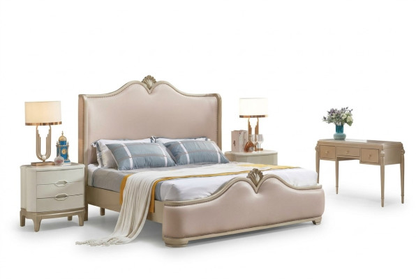 Bed frame Bed double bed frame Beige bed furniture Double beds