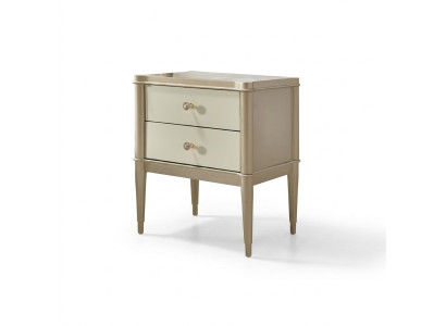 Nachtkastje bijzettafel tafel hout tafels meubels nachtkastjes beige slaapkamer