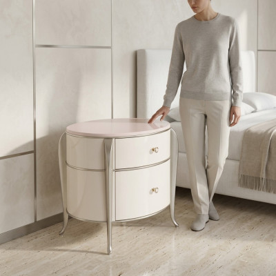 Ronde nachtkastje meubels houten luxe bijzettafel wit meubels nachtkastjes