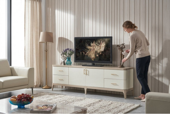Tv-kast Lowboard Meubels Kasten Woonkamer Sideboard Wit Ladenkast Sideboards