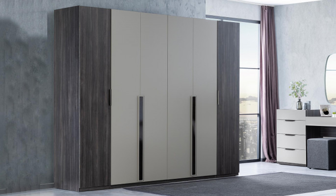 Slaapkamer set meubels Bed 2x Nachtkastje Kledingkast Meubels Compleet set 5-delig