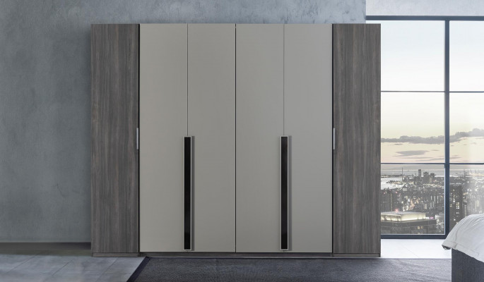Slaapkamer Bed Nachtkastje Kledingkast Commode met Spiegel Meubelset 5-delig
