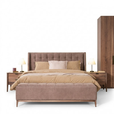 Bed Design Tweepersoonsbed Luxe Bedden Gestoffeerd Slaapkamermeubilair Nieuw materiaal hout