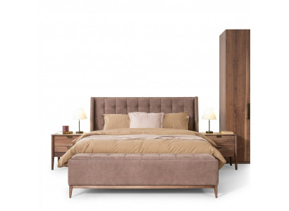 Bed Design Tweepersoonsbed Luxe Bedden Gestoffeerd Slaapkamermeubilair Nieuw materiaal hout