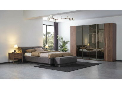 Slaapkamer set meubels Bed 2x Nachtkastje Kledingkast Meubel Compleet Set 4-delig