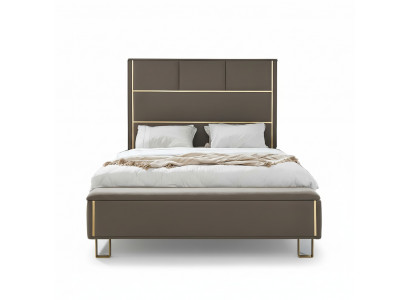 Taupe gestoffeerde bedden tweepersoonsbed houten slaapkamermeubels Hotel gestoffeerd 180x200.