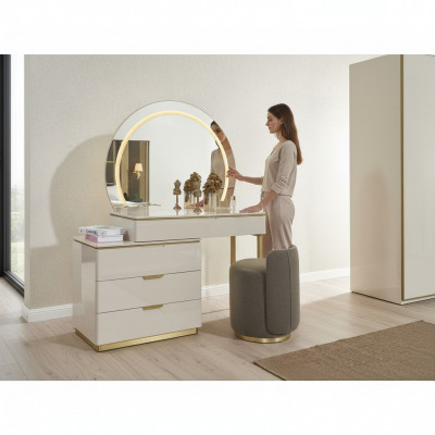 Make-uptafelset Console Spiegel Slaapkamermeubels Ontwerphocker Set Nieuw