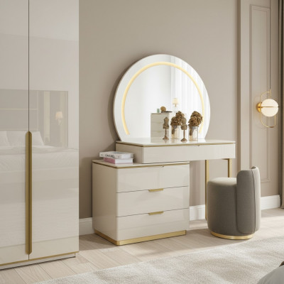 Make-uptafelset Console Spiegel Slaapkamermeubels Ontwerphocker Set Nieuw