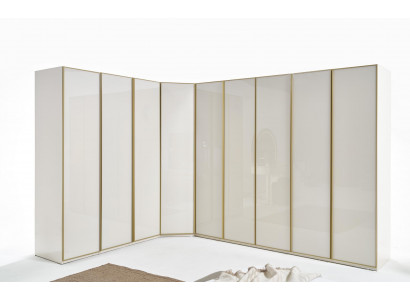 Hoogglans kledingkast Slaapkamerkasten Hoekkast Luxe meubels Goud Beige