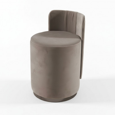 Ontwerp fauteuil Luxe Ottomaanse kaptafel Voetenbank Ronde gestoffeerde stoel Bruine bank
