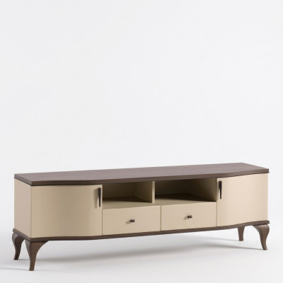esthetische houten tv-kast in beige tinten