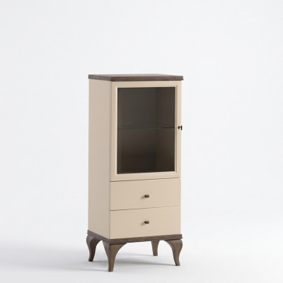 Glas Kast Woonkamer Kasten Dressoir Beige Vitrine Meubels Hout