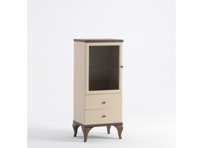 Glas Kast Woonkamer Kasten Dressoir Beige Vitrine Meubels Hout