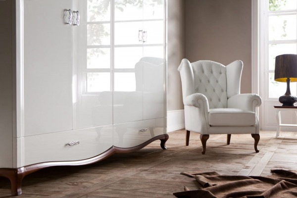 Oor fauteuil leer eenzitter Chesterfield bank bank gestoffeerde meubelen nieuw