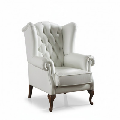 Oor fauteuil leer eenzitter Chesterfield bank bank gestoffeerde meubelen nieuw
