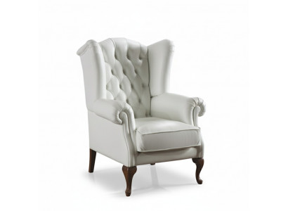Oor fauteuil leer eenzitter Chesterfield bank bank gestoffeerde meubelen nieuw