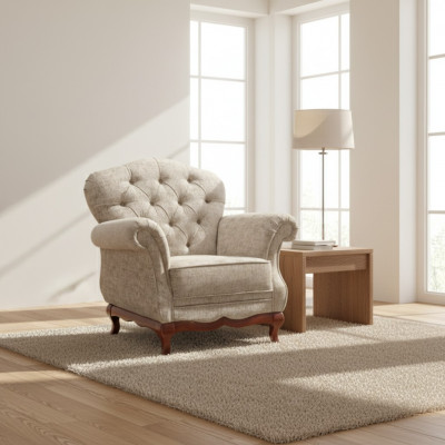 Chesterfield eenzitsbank fauteuil bank gestoffeerde zitmeubelen textiel stof