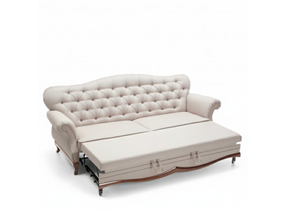 Chesterfield slaapbank met slaapfunctie driezitsbank stof