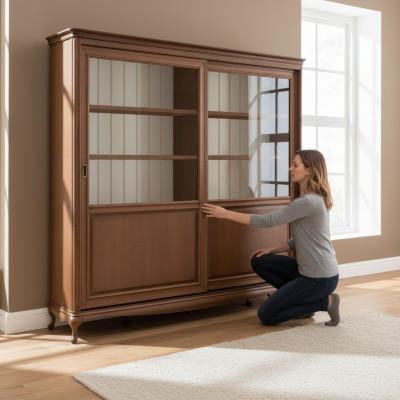 Boekenkast Dressoir Klassiek meubilair Planken Houten vitrinekast