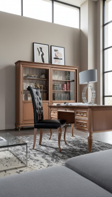 Klassiek bureau met luxestoel Luxe kantoorinrichting Houten meubels