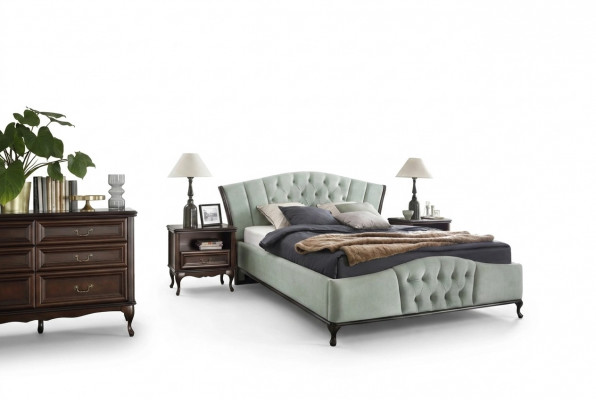 Bedroom set Chesterfield luxury beds furniture 2x bedside table 3-piece