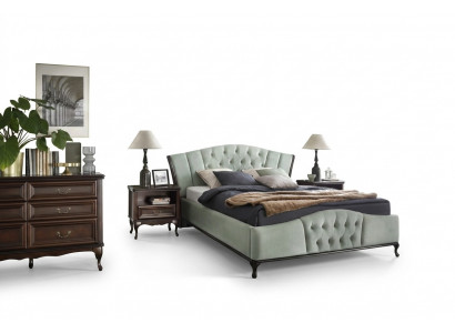 Groen Chesterfield bed met houten slaapkamermeubelen Bedden Koninklijk.