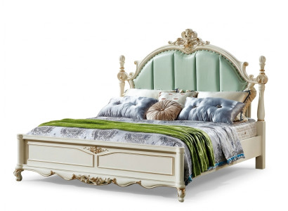 Klassieke slaapkamer bed meubels hout leer bedden barok rococo