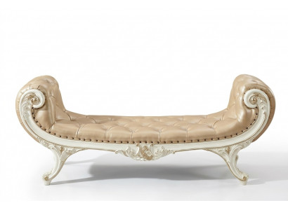 Bank Slaapkamer Chaise longue Krukje Ottomaan Chesterfield Leer Nieuw