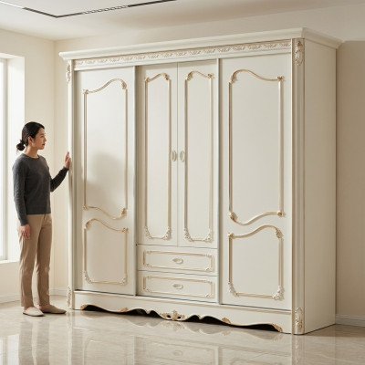 Klassieke kledingkast meubels houten kasten slaapkamer wit hout