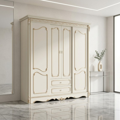 Klassieke kledingkast meubels houten kasten slaapkamer wit hout
