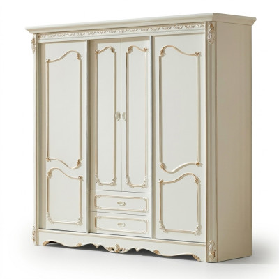 Klassieke kledingkast meubels houten kasten slaapkamer wit hout