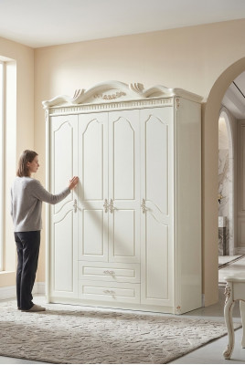 Klassieke kledingkast Kast Wit Kast Slaapkamer Hout Nieuw