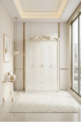 Klassieke kledingkast Kast Wit Kast Slaapkamer Hout Nieuw