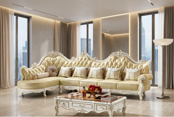 Klassieke Chesterfield bank bankbekleding set hoekbank barok hoek